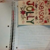 Using a Christmas Card as a Notebook Divider