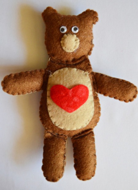 "I Heart You" Felt Teddy Bear