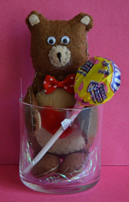 "I Heart You" Felt Teddy Bear