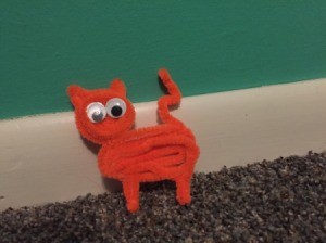 Pipe Cleaner Cat - cat shaped from a pipe cleaner