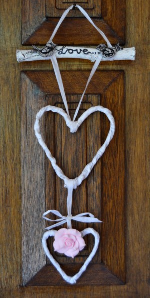 finished heart hanging decor