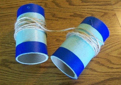 Three Easy Crafts For Boys - walkie talkie from toilet paper tubes