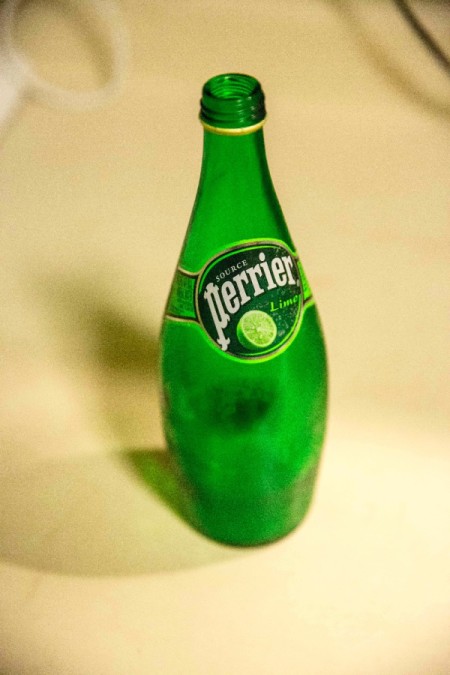 Recycled Perrier Drinking Glasses