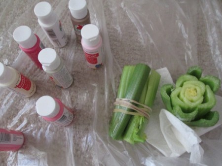 Printing Roses Using Celery Stalks