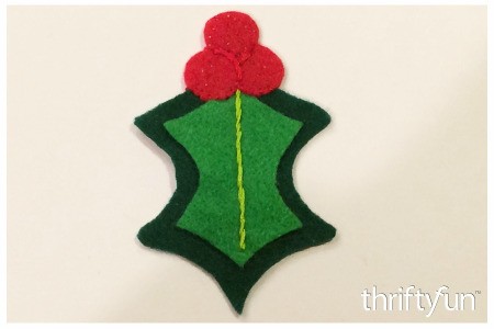 Making Felt Holly Ornaments
