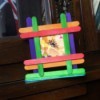 finished frame made from multicolor sticks