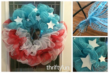 Making a 4th of July Mesh Wreath