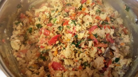 Healthy Breakfast Burritos - cooked burrito filling