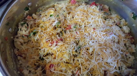 Healthy Breakfast Burritos - adding the cheese