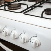 Close Up of Gas Stove/Oven Combo emphasis on dials
