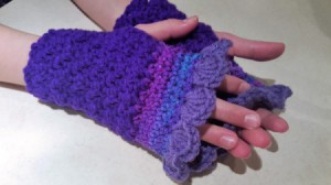 Purple Passion Crochet Fingerless Gloves