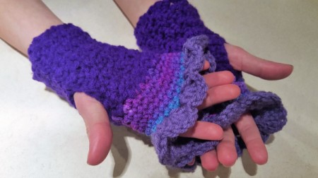 Purple Passion Crochet Fingerless Gloves