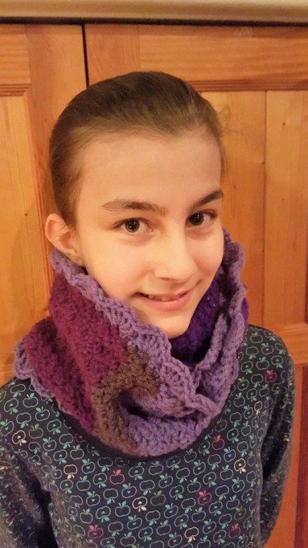 Child's Scrap Yarn Crochet Infinity Scarf