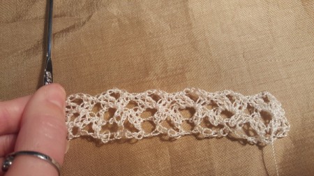 Time For Tea Lace Gloves - more progress crocheting the lace gloves