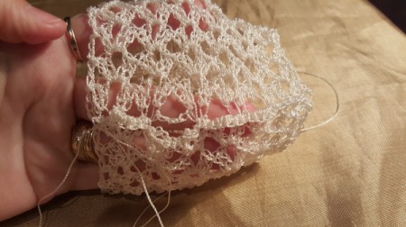 Time For Tea Lace Gloves - a closeup of the lace