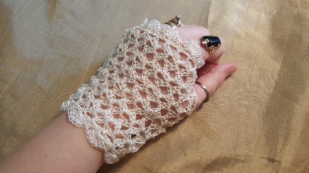 Time For Tea Lace Gloves - worn