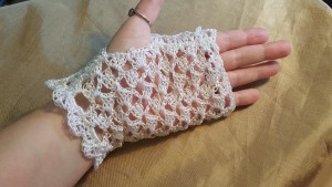 Full length old fashioned lace gloves