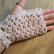 Full length old fashioned lace gloves