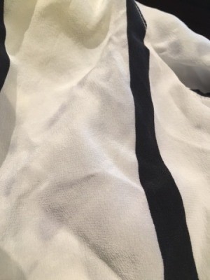white shirt with black stripes