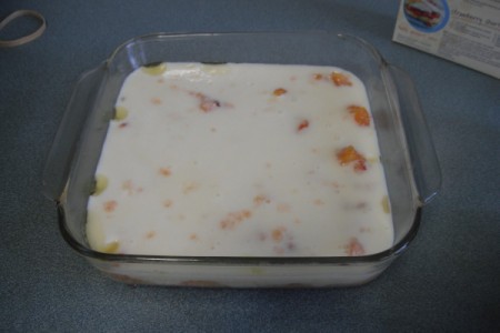 Gluten Free Cobbler from Frozen Peaches