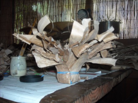 Dried Banana Leaves Candleholder