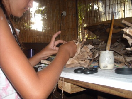 Dried Banana Leaves Candleholder