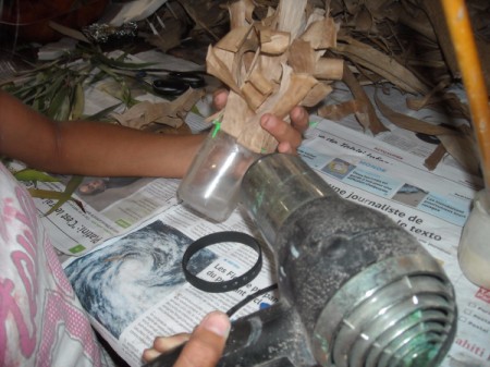 Dried Banana Leaves Candleholder