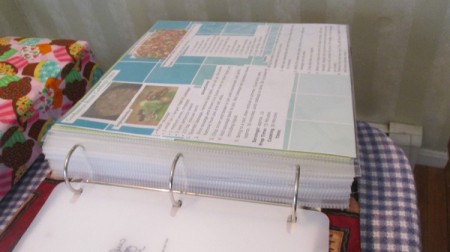 A large scrapbook of recipes.