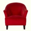 Red fabric Club Chair against white background