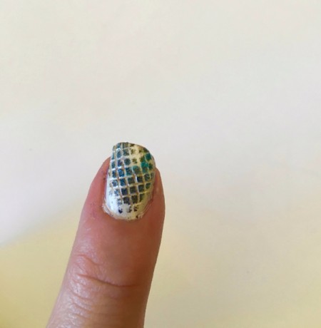 closeup of decorated nail