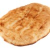 Single piece of flat bread against a white background