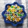 colorful crocheted coaster