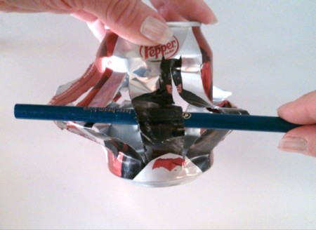 Soda Can Lantern as Outdoor Decor