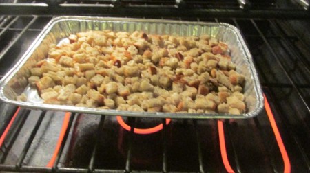 Best Homemade Croutons - baking the croutons