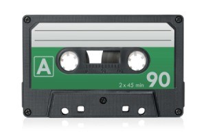 Blank Audio Cassette Tape against white background