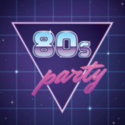 1980s era sign with the words "80s Party"