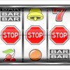 Close-up of Slot Machine displaying 3 stop sign