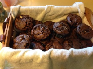 A basket of s'mores cupcakes.