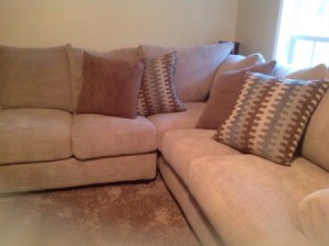 sectional with pillows