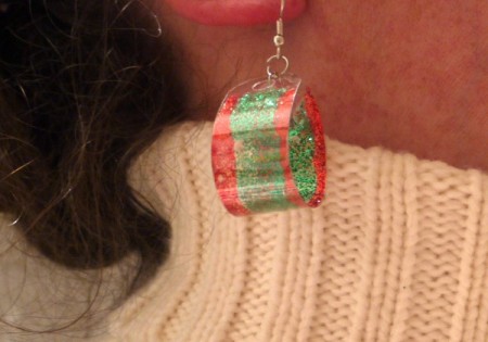 Glitzy Earrings From a Plastic Bottle