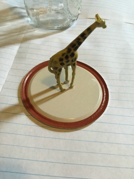 Jar Snow Globe - giraffe on the lid