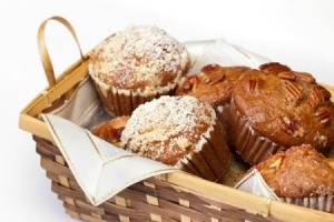 Muffins in a basket.