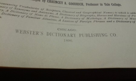 Value of 1896 Webster's Dictionary