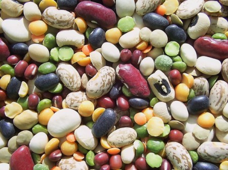 A variety of mixed bulk beans