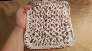 Crocheted V-Stitch Dishcloth - finished dishcloth