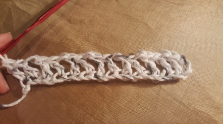 Crocheted V-Stitch Dishcloth - in progress