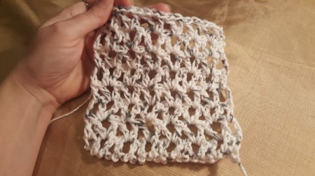 Crocheted V-Stitch Dishcloth - nearly complete