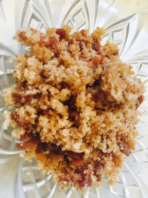 A dish of bacon salt.