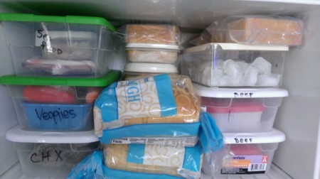 Organize your Freezer with Plastic Shoe Boxes