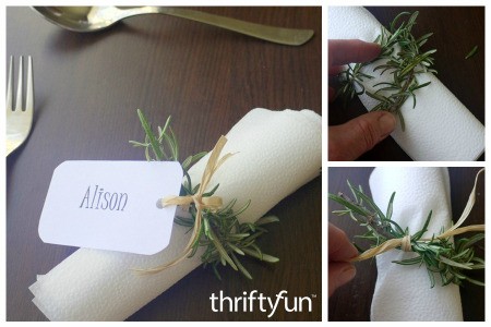 Making Rosemary Napkin Rings